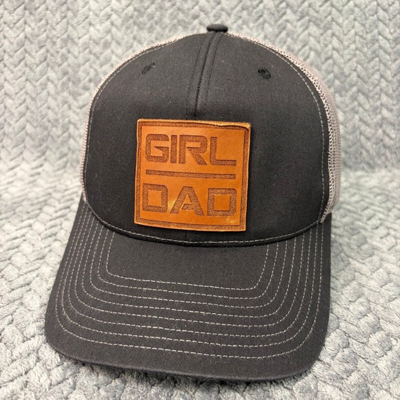 Richardson Other - Richardson Hat Girl Dad Trucker Men OSFA Black Grey Leather Patch 112